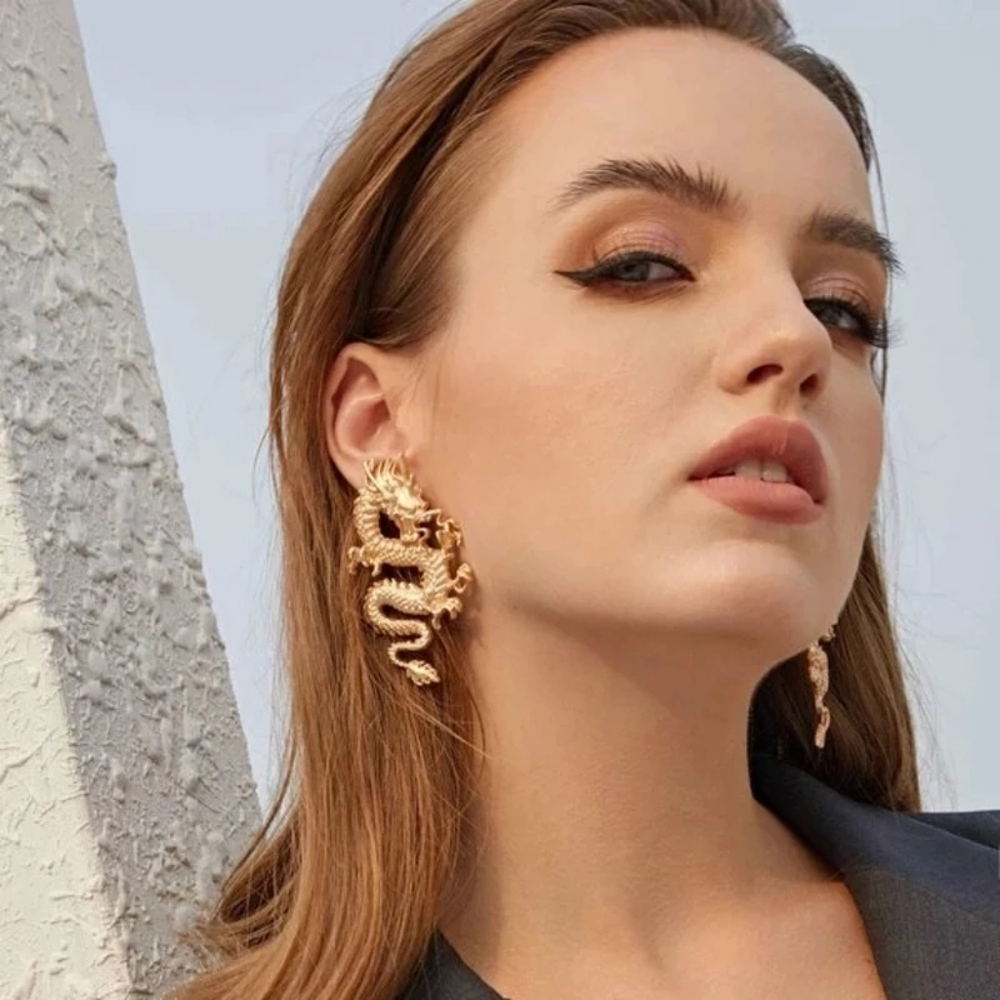 Mystic Dragon Statement Earrings - Picture 4 of 8